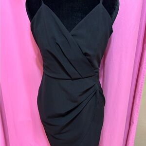 Blue Blush Black Mini Wrap Dress